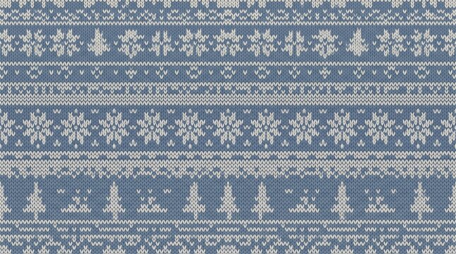 Ireland pattern celtic motif seamless knit fabric design with traditional snowflake geometric ornamental wallpaper