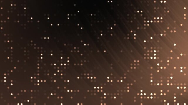 Glowing white squares in abstract black brown gradient background ideal for technologythemed designs, backgrounds, websites, digital art, and presentations.