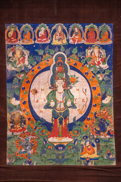 Qing Dynasty Thousand Armed Thousand Eyed Guanyin Tangka