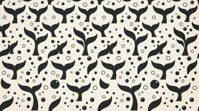Ireland pattern minimalist whale tail silhouette seamless motif with silhouette minimalist seamless claddagh shamrock