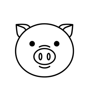 Simple Pig Face Icon