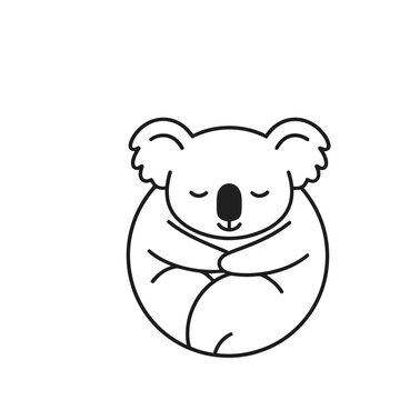 Sleeping Koala Outline