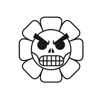 Angry Skull Flower Icon