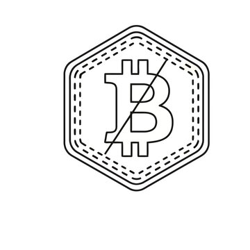 Bitcoin symbol with a prohibition sign