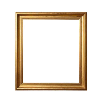 Ornate golden frame on a white background ready for portrait or painting