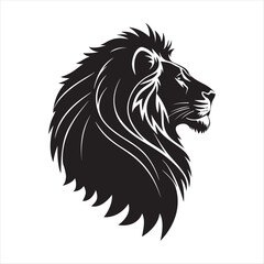 Fototapeta premium majestic lion vector silhouette outline logo design concept illustration idea