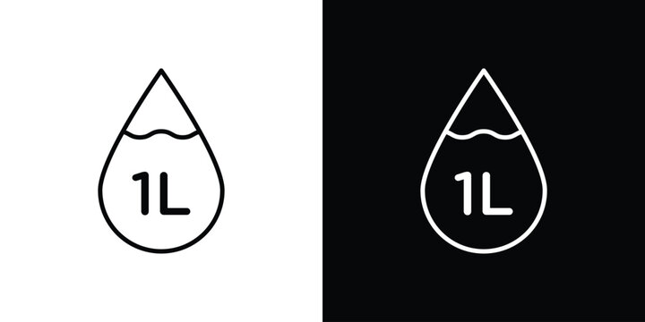 Liter icon thin symbols pack. EPS10