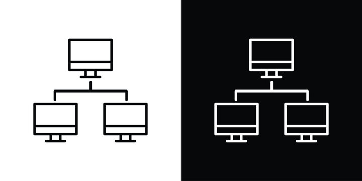 Local network icon thin symbols pack. EPS10