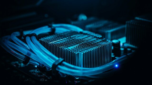High performance computer processor with liquid cooling system on modern motherboard