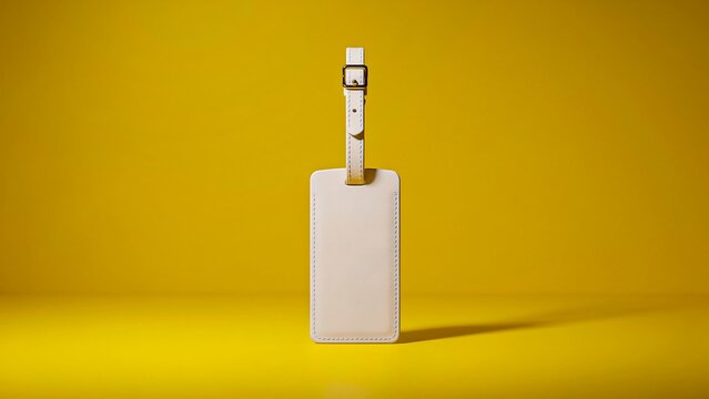 White wall charger adapter isolated on yellow background with copy space for technology mockup