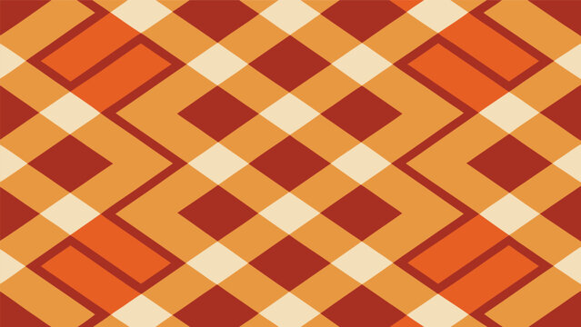Seamless abstract geometric zigzag pattern with orange and red diamond elements geometric diamonds background seamless wallpaper backdrop minimalist symmetrical decoration illustration