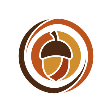 A stylized acorn logo design representing nature and growth, making it ideal for environmental projects, organic products, or eco-friendly brands.