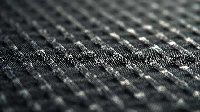 A detailed view of a woven fabric's texture in focus.