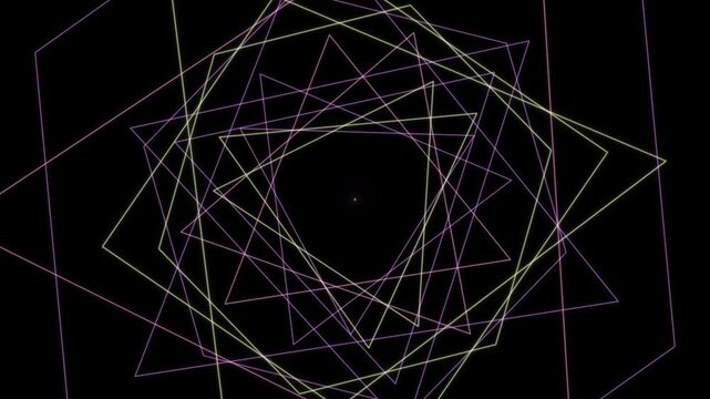 Overlapping lines create a seamless geometric pattern with depth and motion against a dark background.