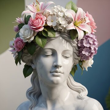Whispers of Bloom on Marble Muse