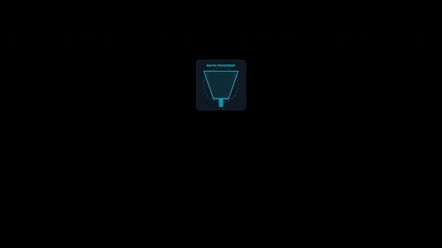Blue minimalist funnel icon glowing in neon outline, suitable for modern graphics, techthemed designs, website elements, and digital marketing.