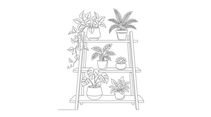 Fototapeta premium Minimalist Aesthetic Single Continuous One Line Drawing Vector Illustration