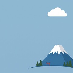 Fototapeta premium 富士山 和風背景素材