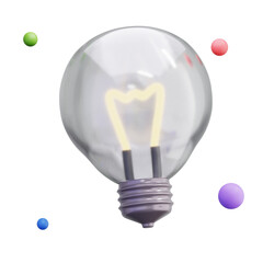 3D Innovation Inspiration Lightbulb Idea Representing Vision And Sparking Thoughts With Colorful Spheres