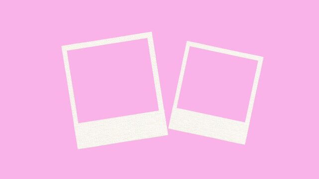 Animated Pink Polaroid Photo Frame Background