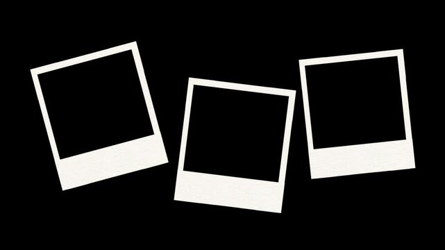 Animated Black Polaroid Photo Frame Overlay Background