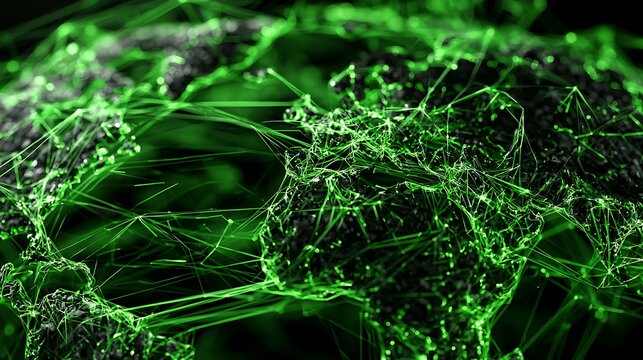 Abstract global carbon exchange network connecting continents with green light pathways, international carbon market concept
