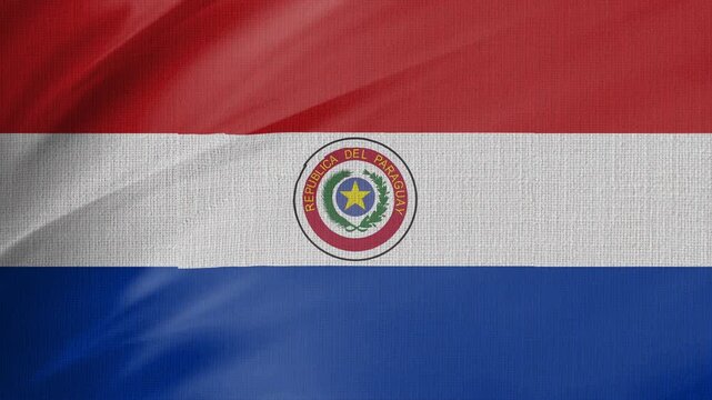 Paraguay Flag Animation With Fabric Texture