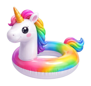 PNG Colorful unicorn pool float