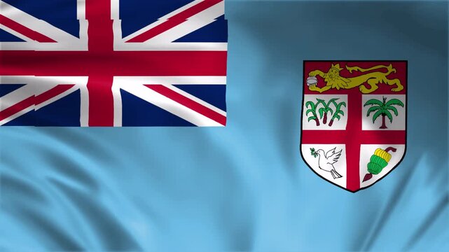 fiji flag waving in the win full screen 3d animation loop seamless animation. good for background waiting screen