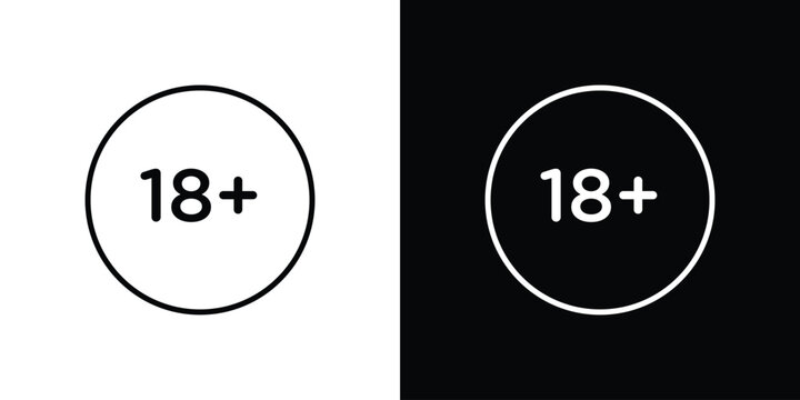 18 Plus icon simple illustrations collection