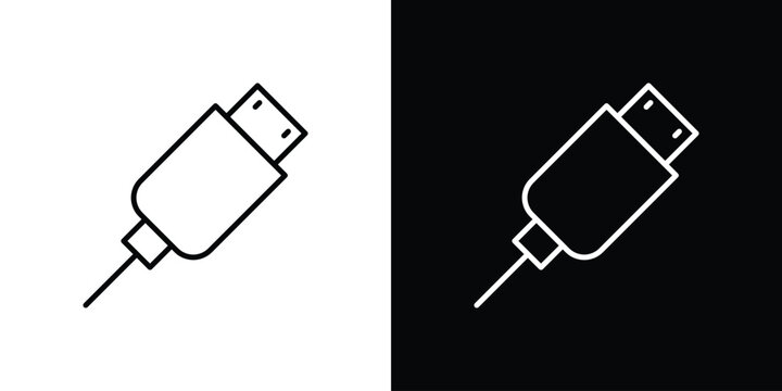 USB cable icon simple illustrations collection