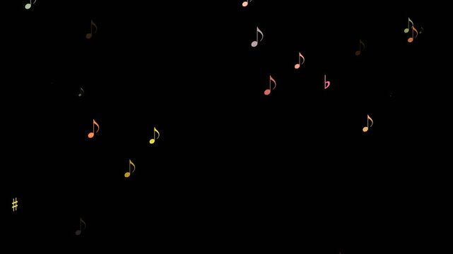 Musical Notes Background with Flowing Sound Symbols