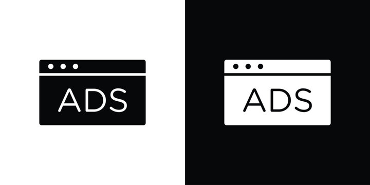 Ads icon simple graphics set