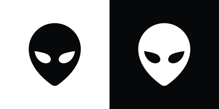 Alien icon simple graphics set