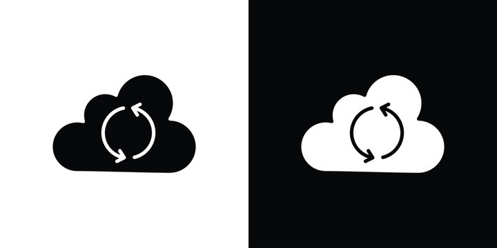 Cloud sync icon simple graphics set
