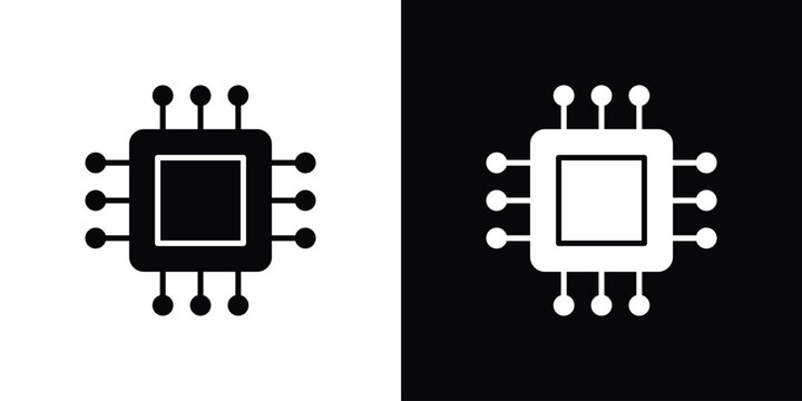 CPU icon simple graphics set