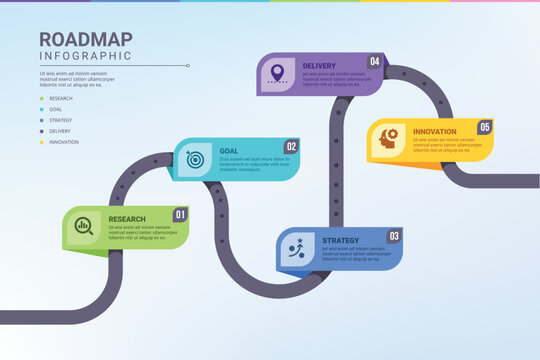 Process of business step, Roadmap timeline infographic with 6 process structure. Vector infographic