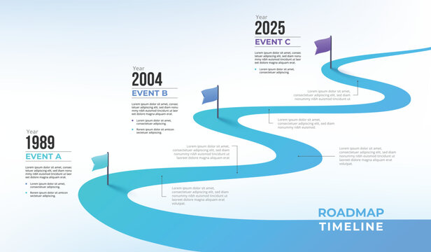 Infographic template for business. 4 Steps Modern milestone diagram with road journey concept, presentation vector infographic.