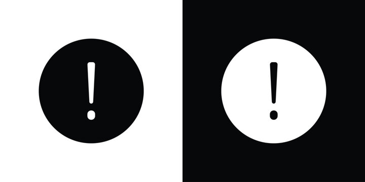 Exclamation button icon simple graphics set