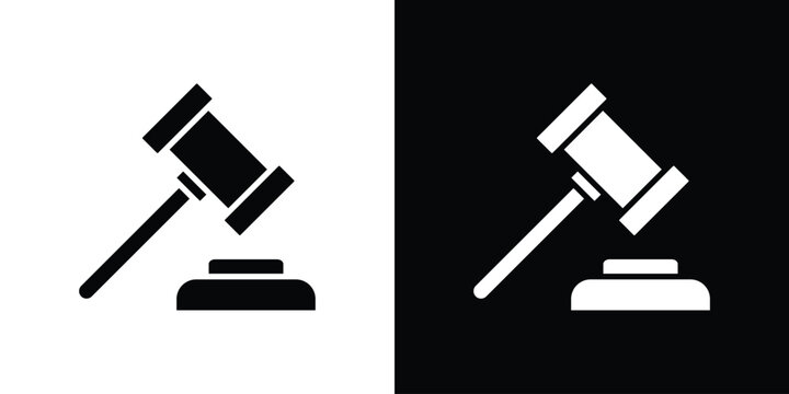 Gavel icon simple graphics set