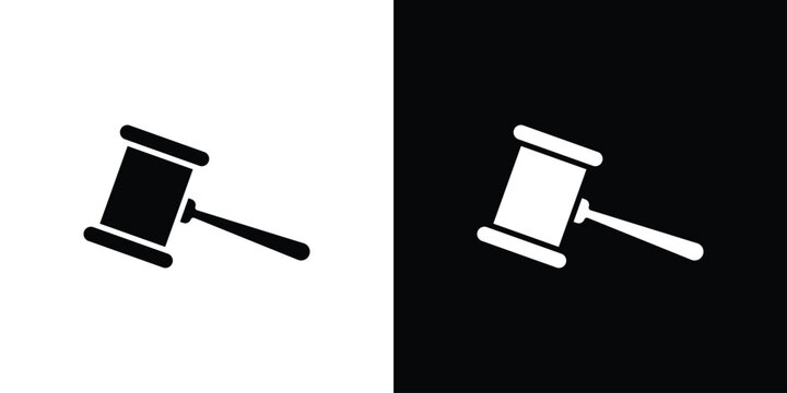 Gavel icon simple graphics set