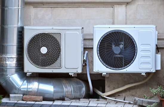 External block of HVAC and ventilation pipe