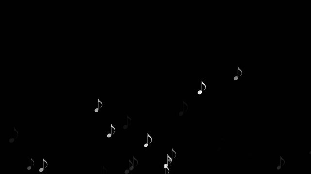 Golden Musical Notes Flying Through the Air