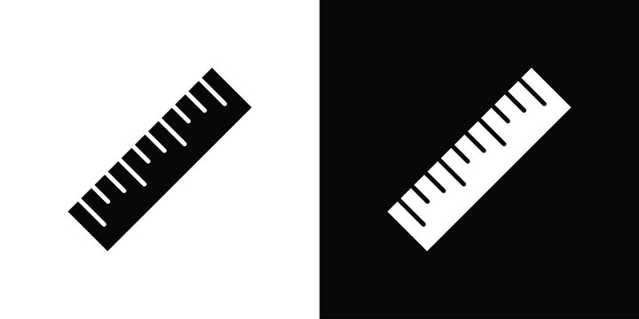 Ruler icon simple graphics set