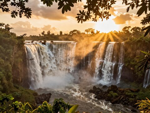 Akaka Falls Sunset Golden Light Rainforest Hawaii