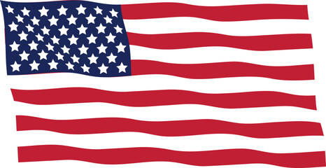 Obraz premium American Flag Waving Style – Flowing USA Stars and Stripes Vector Graphic