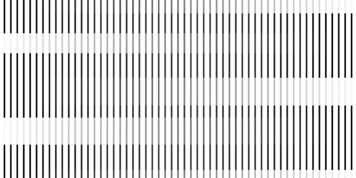 Black and white striped halftone gradient. Fading line gradation background. Repeating strip pattern backdrop. Parallel lines wallpaper for overlay, print, cover. Vector Doppler effect concept