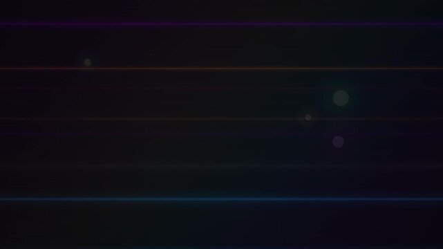 A seamless looping abstract background with horizontal light rays in purple and orange.