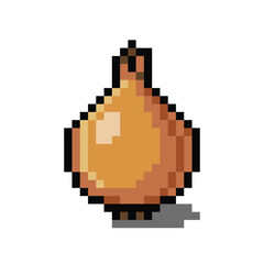Obraz premium Pixel Art Yellow Onion Vegetable Icon