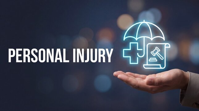 Personal injury insurance concept. Legal protection and medical coverage for accident claims.